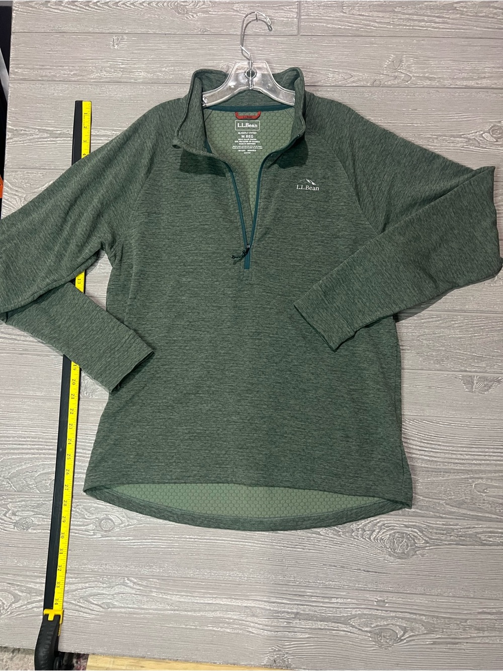 L.L. Bean Men's Forest Green Quarter-Zip Pullover